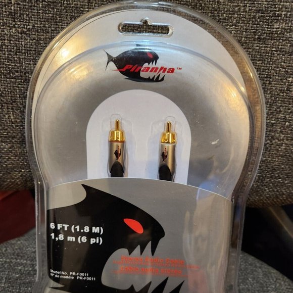 Piranha 6' Stereo Audio Cable High Performance PR-F001 24k Gold - Picture 1 of 5